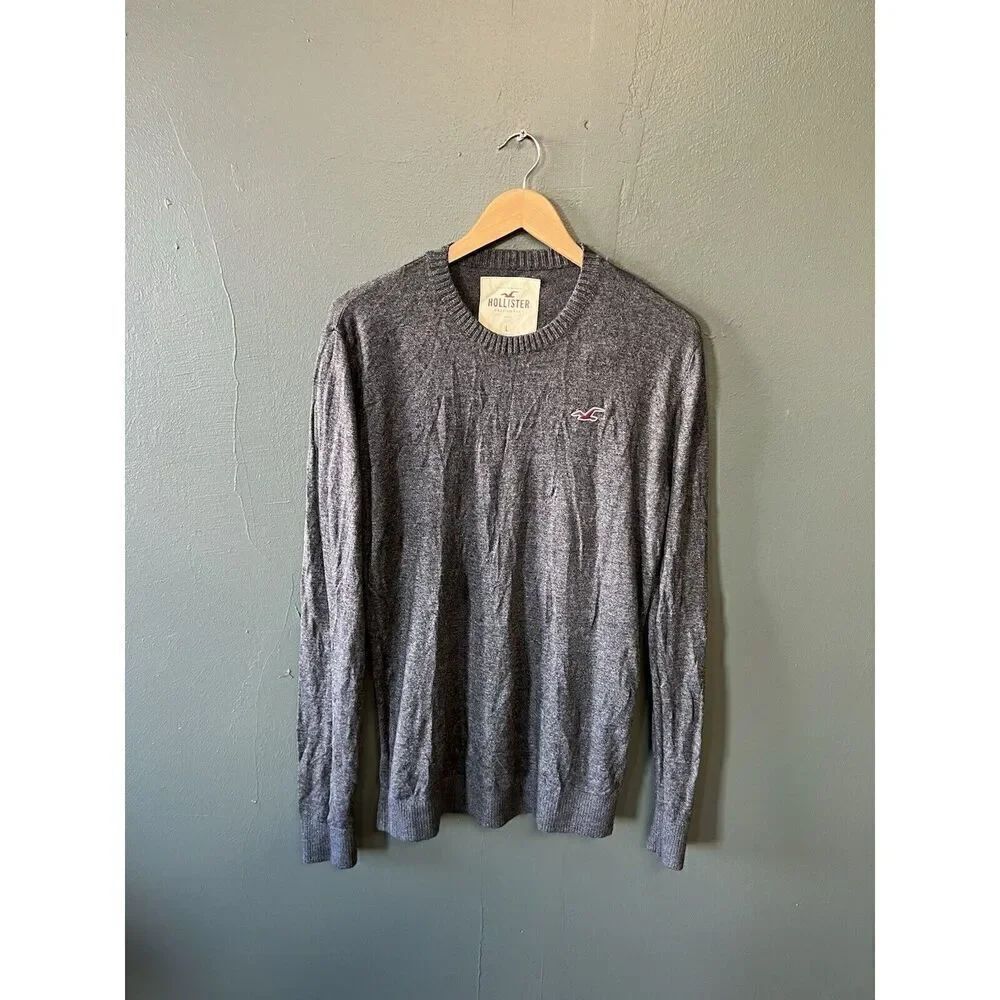Hollister Womens Gray Knit Pullover Sweatshirt Size Large NWT